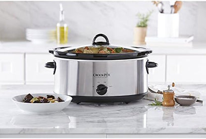 7 Quart Oval Manual Slow Cooker – Stainless Steel - Curated Catalog U7