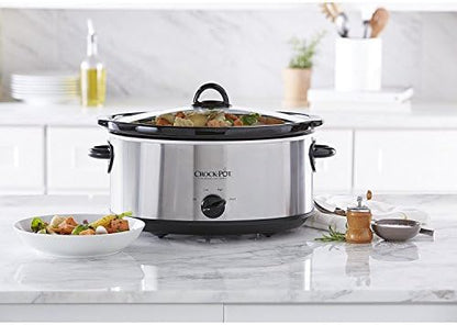 7 Quart Oval Manual Slow Cooker – Stainless Steel - Curated Catalog U7