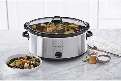 7 Quart Oval Manual Slow Cooker – Stainless Steel - Curated Catalog U7