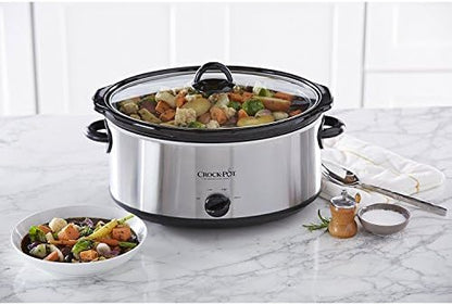 7 Quart Oval Manual Slow Cooker – Stainless Steel - Curated Catalog U7