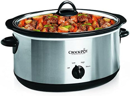 7 Quart Oval Manual Slow Cooker – Stainless Steel - Curated Catalog U7