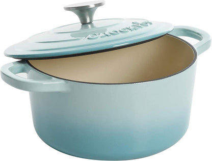 3 Quart Enameled Cast Iron Dutch Oven – Aqua - Curated Catalog U6