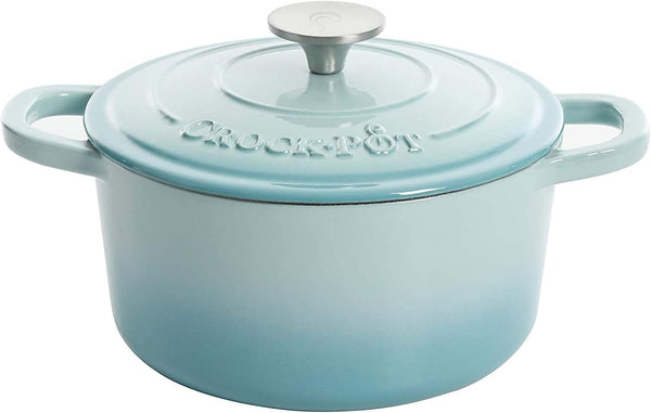 3 Quart Enameled Cast Iron Dutch Oven – Aqua - Curated Catalog U6