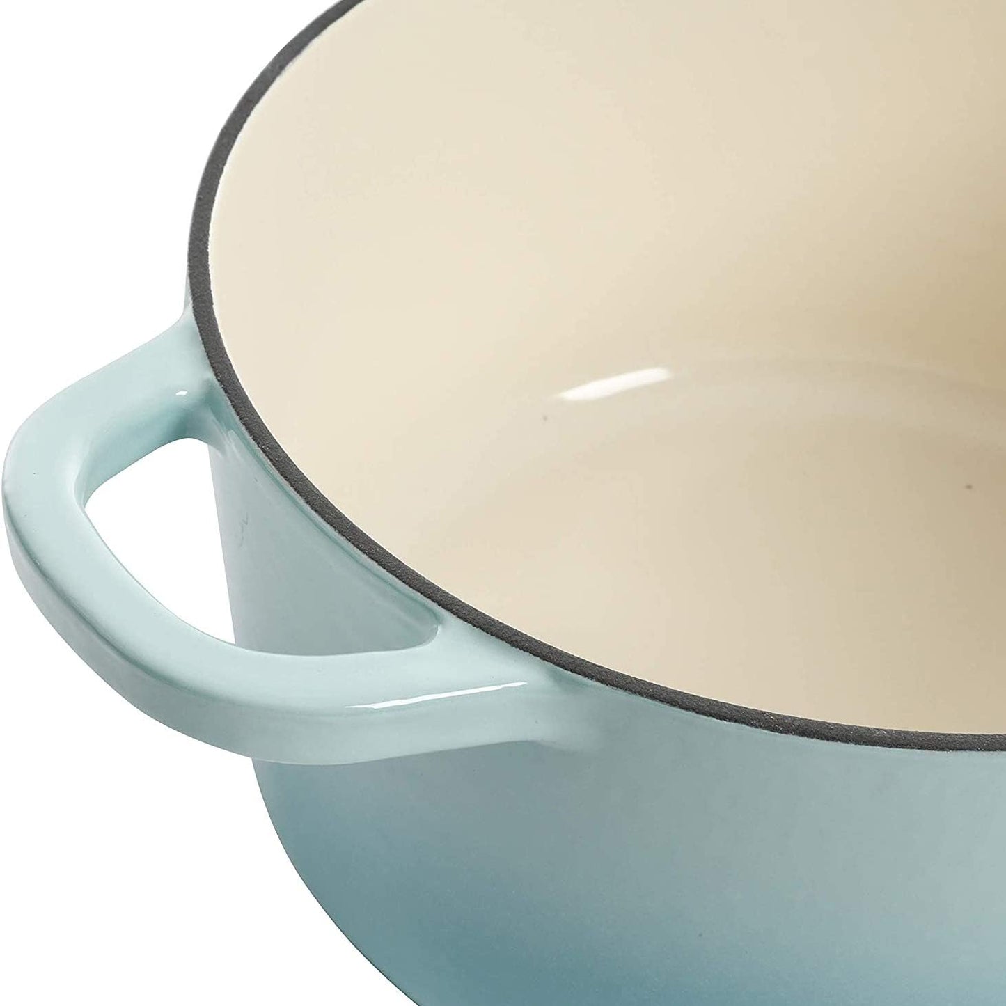 3 Quart Enameled Cast Iron Dutch Oven – Aqua - Curated Catalog U6