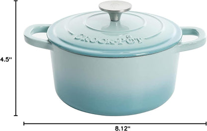 3 Quart Enameled Cast Iron Dutch Oven – Aqua - Curated Catalog O8