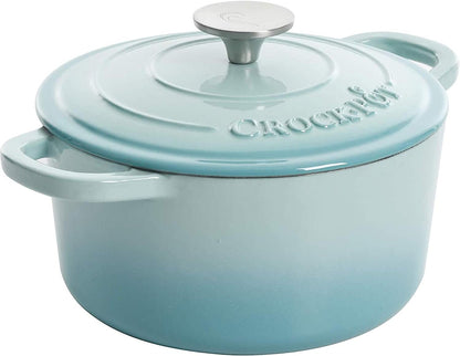 3 Quart Enameled Cast Iron Dutch Oven – Aqua - Curated Catalog O8